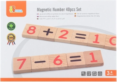 Magnetické drevené čísla 40 ks