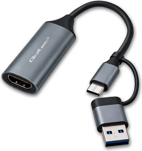 USB‑C/USB‑A na HDMI adaptér 4K 30 Hz z hliníka