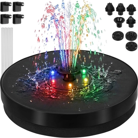 Solárna plávajúca záhradná fontána s RGB LED osvetlením Gardlov