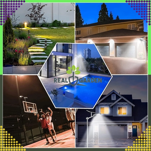 Solárna záhradná lampa na stĺp 300 W, 299 LED, uliční panel