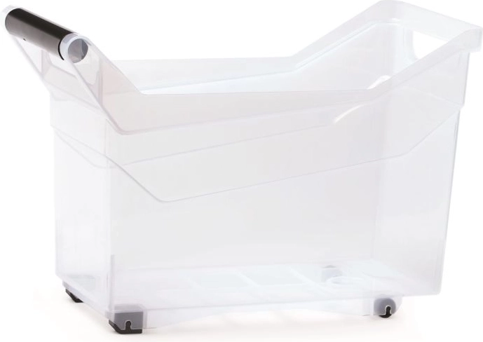 Plastový úložný box NUK 14 l s kolieskami, priehľadný