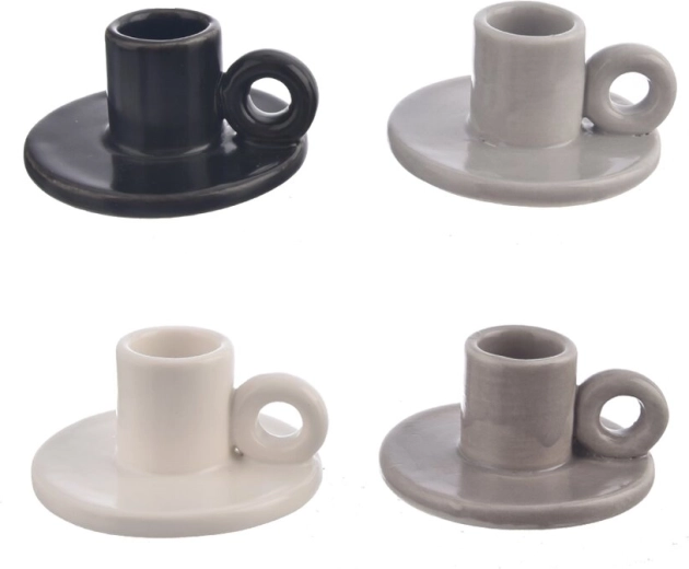 Porcelánový svietnik s dekoratívnym uškom (4 varianty)