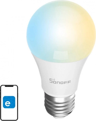 Inteligentná LED Wi‑Fi žiarovka Sonoff E27, 9 W, 806 lm, CCT 2700–6500 K