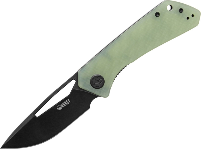 Kubey Thalia Black Jade vreckový nôž 8,3 cm, svetlozelená G10 s klipom