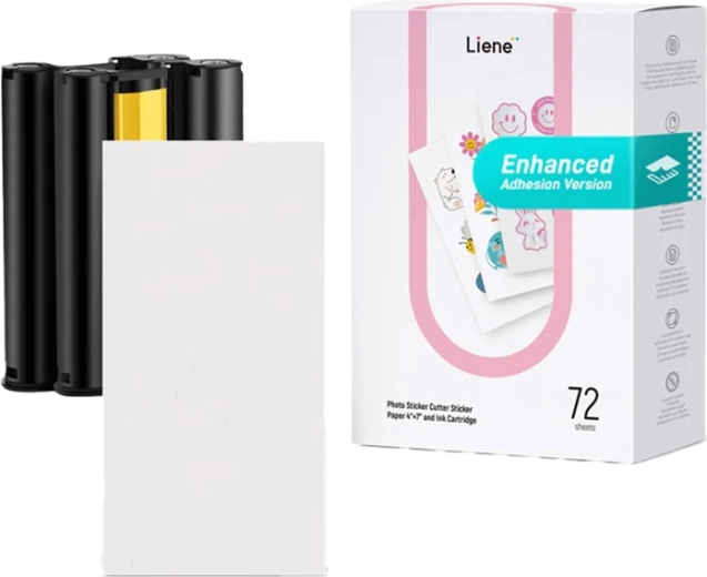 Samolepiaci fotopapier Liene PixCut 4×7, 72 listov + 2 atramentové kazety