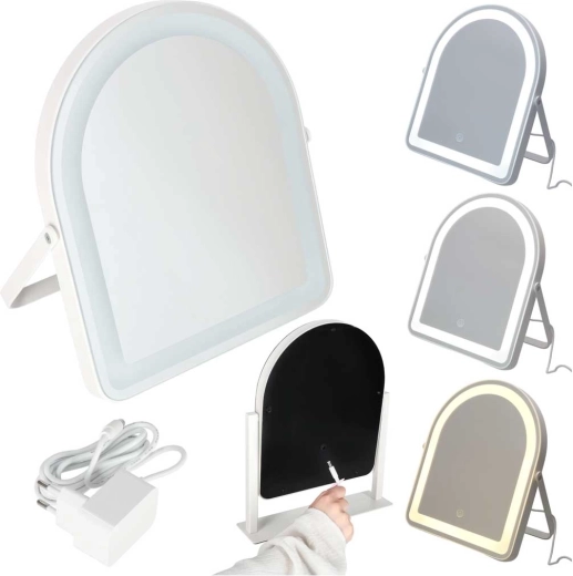 LED kozmetické zrkadlo na líčenie s dotykovým ovládaním 12 V biele - 1 kus