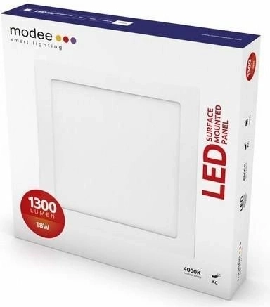 Modee LED panel štvorcový 18 W, 1300 lm, 225 × 225 mm, neutrálna biela