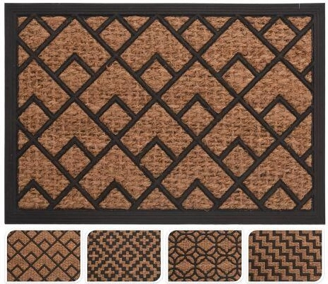 Vonkajšia rohož z gumy a kokosu 40 × 60 cm – mix dekorov