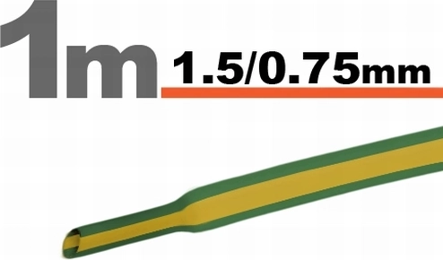 Zmršťovacia bužírka žltá/zelená 1,5/0,75 mm