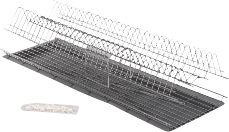 Metpol nástenný odkvapkávač do skrinky 80 cm strieborný s táckou