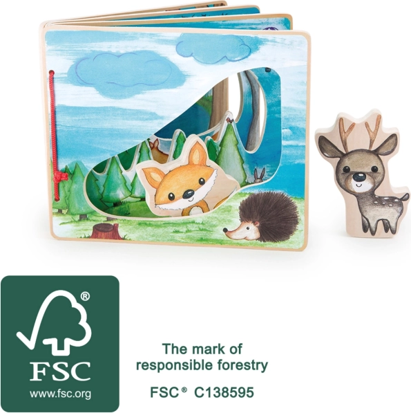 Interaktívna drevená obrázková knižka Small Foot