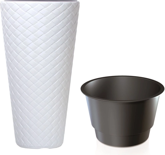 Kvetináč Matuba Slim s vložkou 30 cm biely
