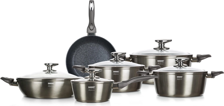 Súprava riadu Banquet Metallic Platinum – 11 ks