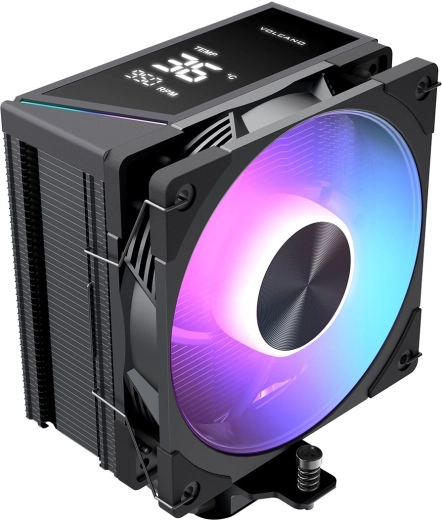 Vzduchový chladič CPU Modecom Volcano 0C T102 s LCD a ARGB 120 mm, čierny