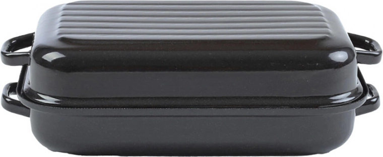 Smalťovaný pekáč s vekom 40 × 26 cm – 2-dielny, rastrované dno