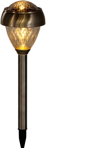 Solárna záhradná lampa LEYA, teplé biele svetlo, nerezová, 38 cm