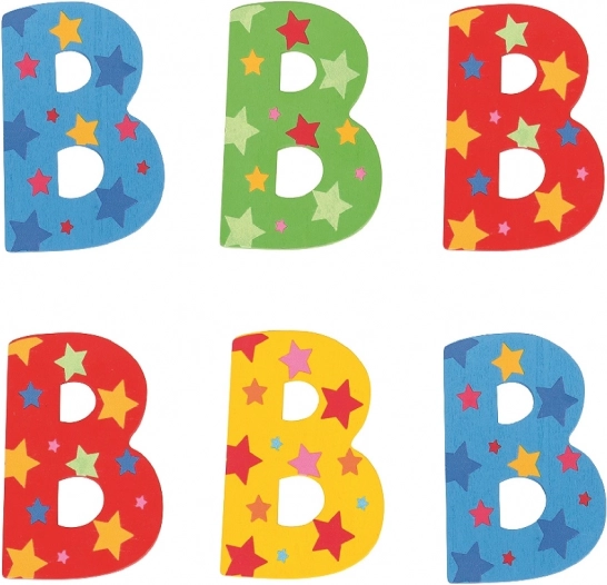Bigjigs Toys drevené písmeno B s hviezdičkami