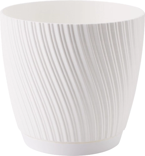 Kvetináč Mika Eco Recycled s podmiskou 27 cm biely