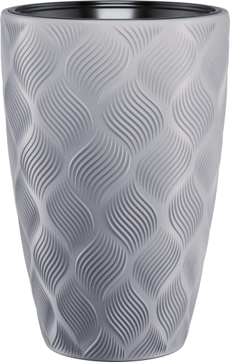 Kvetináč FLOW Slim 30 cm platina s vložkou
