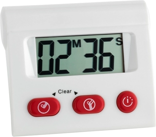 Digitálny časovač a stopky s pamäťou TFA, biely