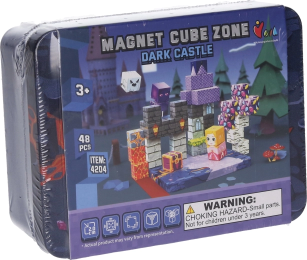 Magnetická stavebnica Magnet Cube Zone Dark Castle – 48 dielikov