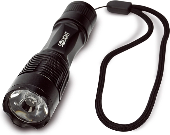 Solight malá kovová LED baterka 50 lm čierna na AA – 1 kus