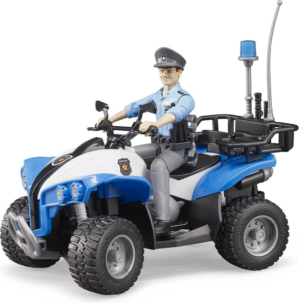 Bruder modrá policajná štvorkolka s figúrkou