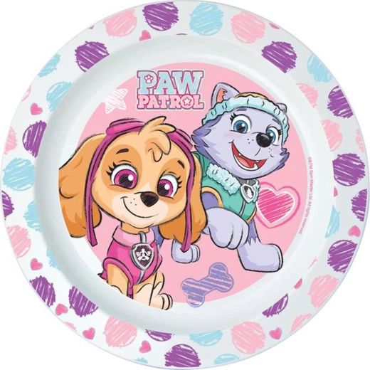 Plastový tanier Paw Patrol 22 cm ružový