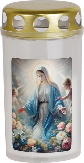 Náhrobná sviečka Mária s viečkom 11 cm, 120 g