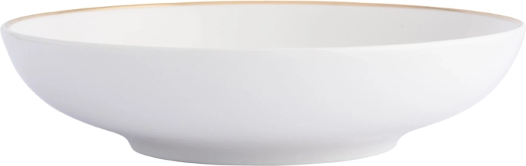Hlboký porcelánový tanier Bella Złota Linia 20 cm krémový so zlatou linkou