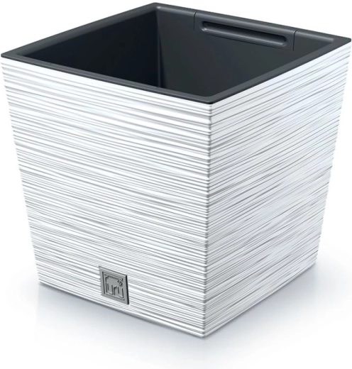 Kvetináč Furu Square Low 24 cm – biely