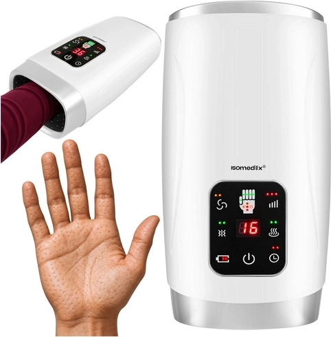 Bezdrôtový masážny prístroj na ruky Isomedix s ohrevom a vibráciami