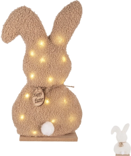 Veľkonočný LED zajačik na drevenom podstavci 31 cm