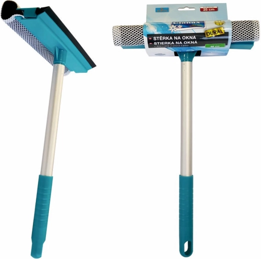 Stierka na okná s molitanom a gumou 25 cm s tyčou 38 cm