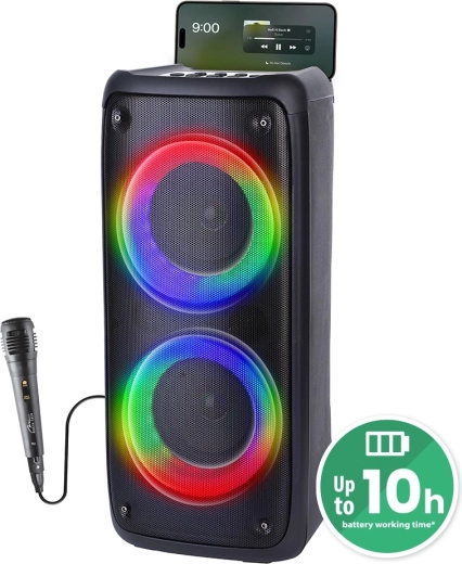 prenosný bluetooth reproduktor MEDIA-TECH FUNBOX BT s karaoke a RGB podsvietením