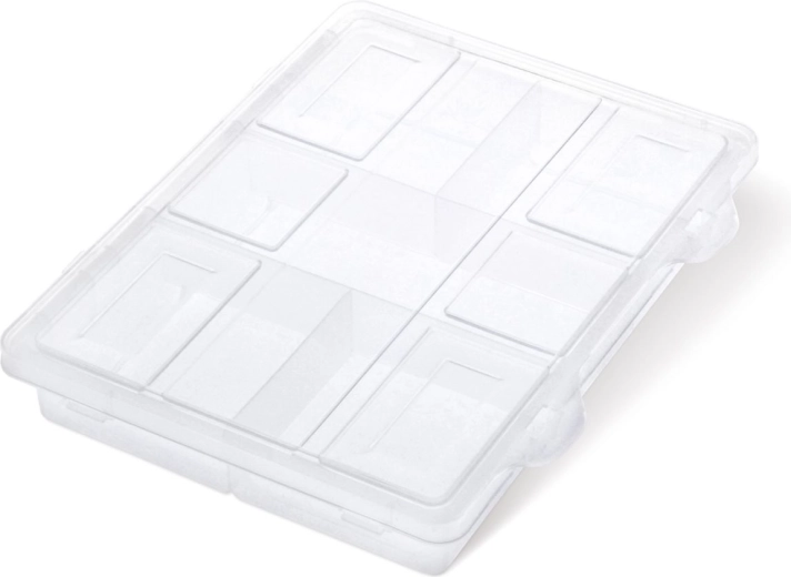 Plastový organizér Knox 200 × 160 × 35 mm, transparentný, 5 priehradiek