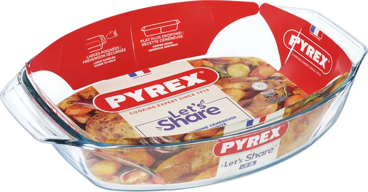 Oválná zapekacia misa PYREX 38 × 27 cm z borosilikátového skla