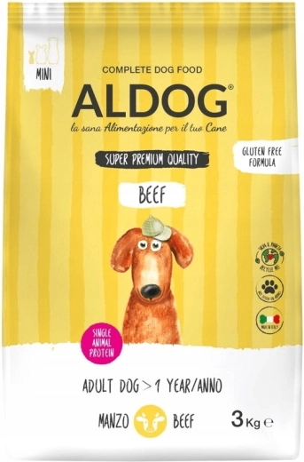 Aldog Beef Mini granule pre dospelé psy malých plemien, hovädzie, 3 kg