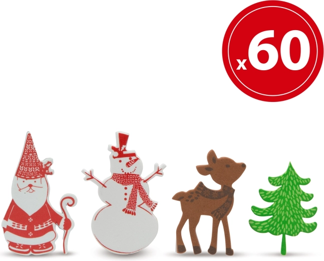 Vianočné penové nálepky 60 ks