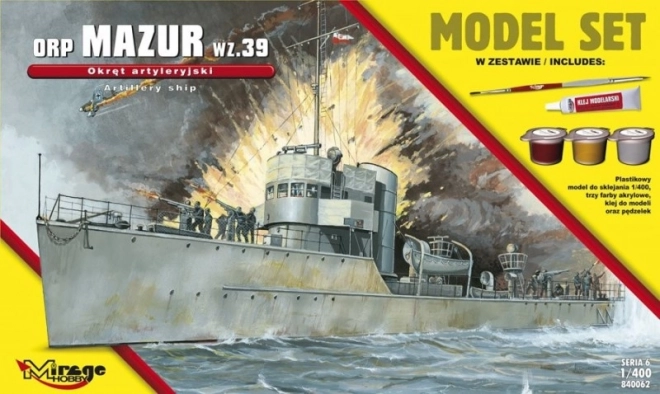 ORP Mazur 1939 plastový model lode 1:400 stavebnica