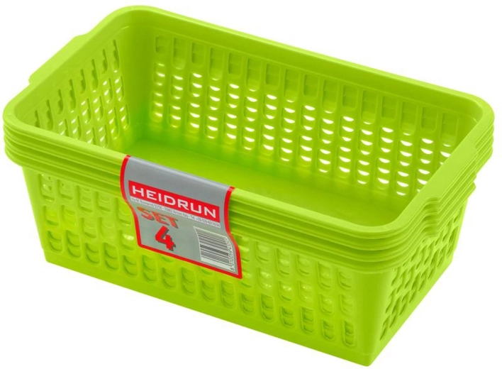 Plastové košíky HEIDRUN 25 × 14,5 × 10,5 cm, sada 4 ks