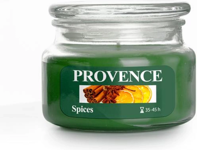 Vonná sviečka v skle PROVENCE korenie 45 hodín