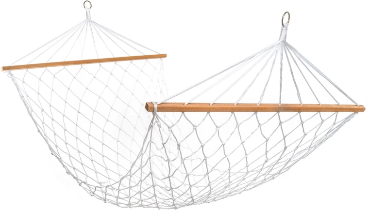 Závesné sieťové ležadlo s drevenými vzperami 80 × 200 cm