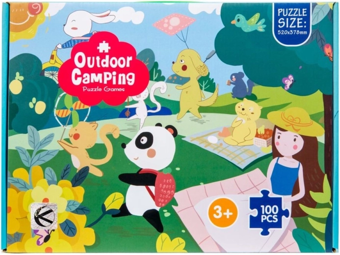 Detské puzzle so zvieratkami v parku 100 dielikov - 1 kus
