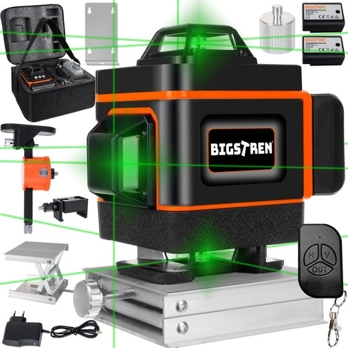 Presná 4D laserová vodováha 16 línií - zelený laser 360°