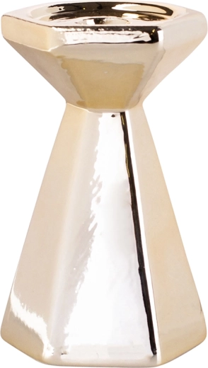 Zlatý kužeľový svietnik 13 cm