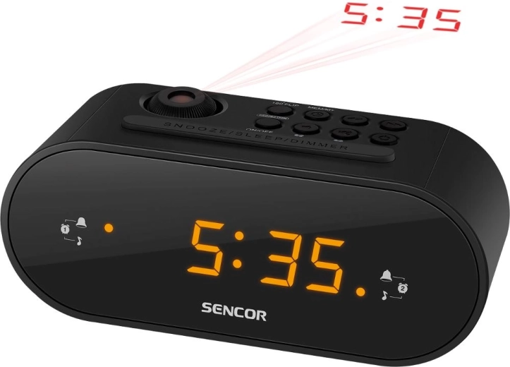 Rádiobudík s projekciou času Sencor