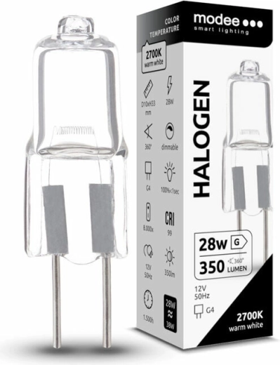 Modee ECO halogénová žiarovka G4 28 W, 350 lm, teplá biela, stmievaná