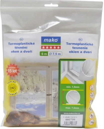 Tesnenie okien a dverí z termoplastu EVO 7,5 mm, 6,5 m, MAKO