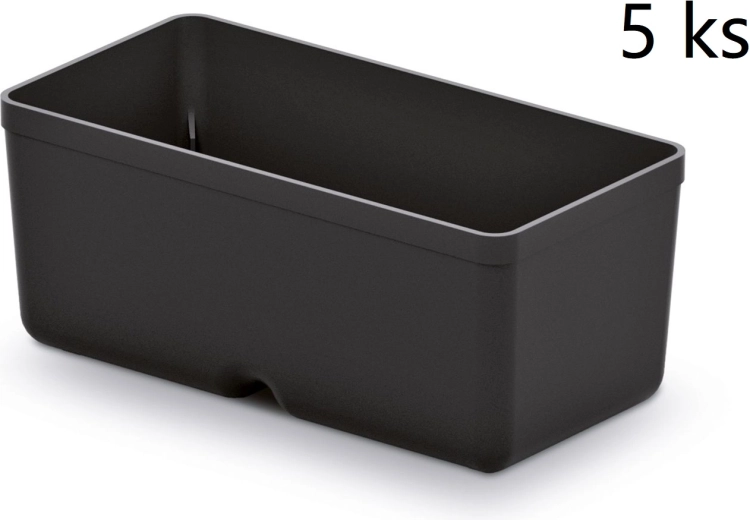 Sada 5 plastových boxov na náradie Unite Box, čierna, 110 × 55 × 132 mm